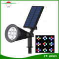 4 LED High Brigntess Adjustable RGB Color Changing Solar Lawn Garden Wall Lamp Spot Light Outdoor Landscape Solar Spotlight